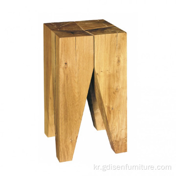 단단한 나무 자연 측면 테이블 정사각형 테이블
